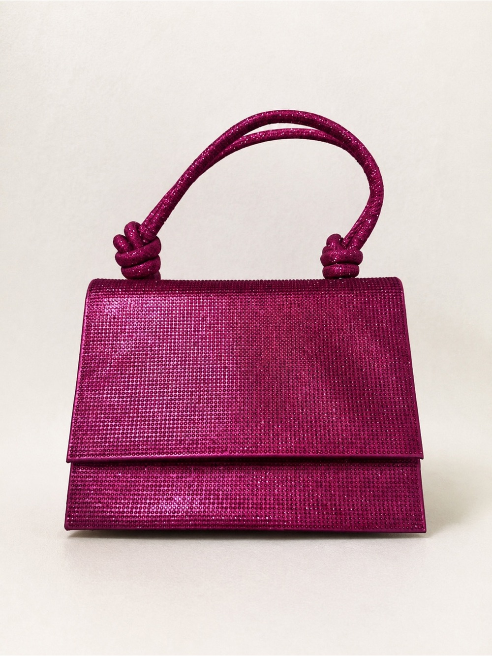 Pink Rhinestone Mini Top Handle Bag with Gold Chain Strap